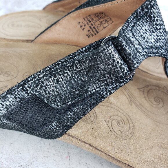 TAOS Lucy Thong Sandals Comfort Shoes Cork Platform Snakeskin Slip-On size 39 - Picture 8 of 11